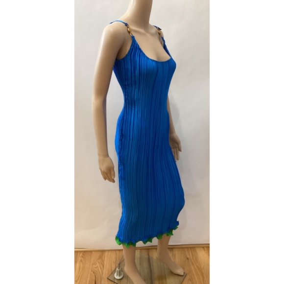VERSACE STARFISH STRAP PLISSE MIDI DRESS - Picture 5 of 8
